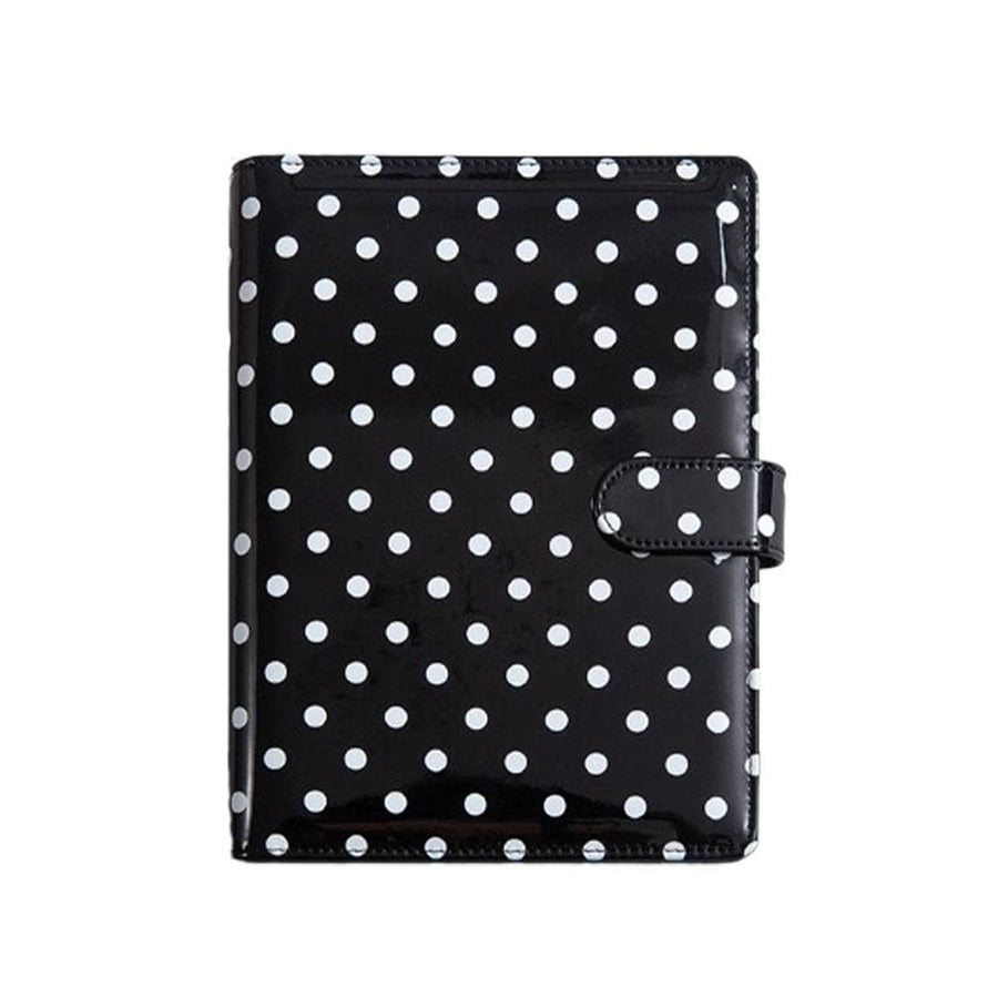 Polka Dot A5 Planner Binder with Card Slots - Black