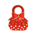 Polka Dot Handbag Candy Boxes with Gold Bow, Pack of 50 - Red
