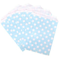 Polka Dot Paper Treat Bags for Desserts and Parties, Pack of 100 - Light Blue