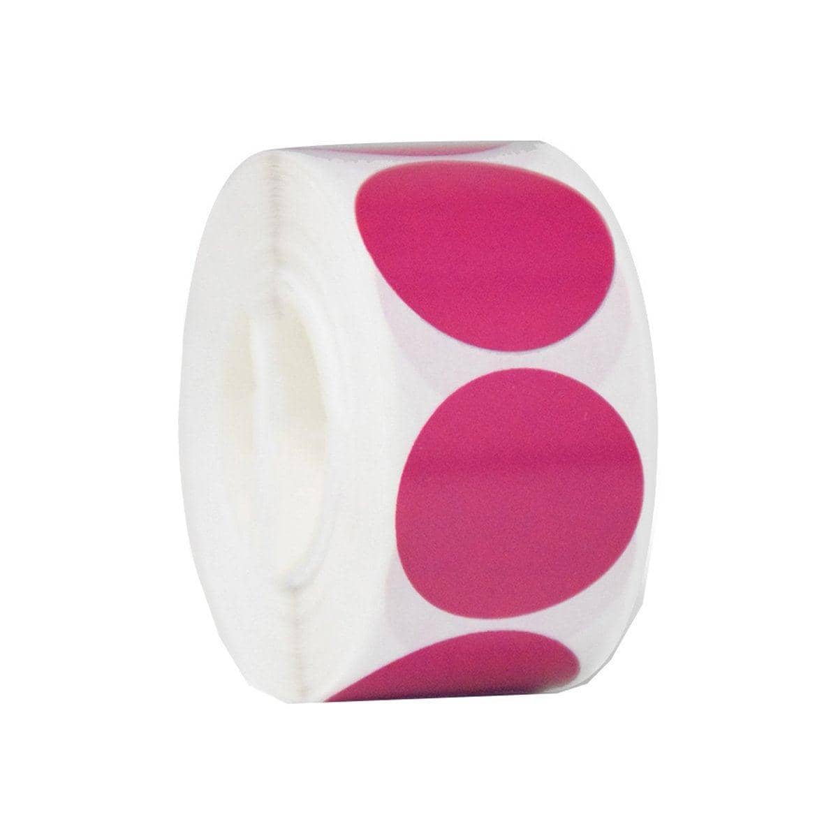Polka Dot Round Seal Stickers, 8 Rolls of 500 - Magenta