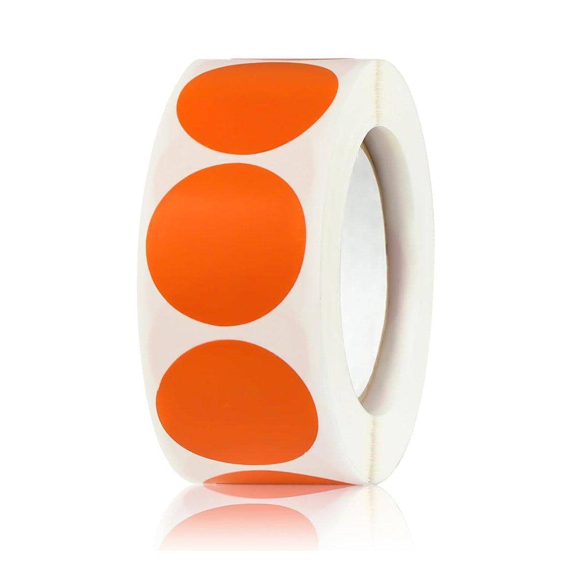Polka Dot Round Seal Stickers, 8 Rolls of 500 - Orange