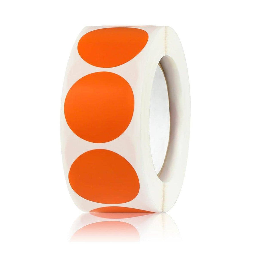 Polka Dot Round Seal Stickers, 8 Rolls of 500 - Orange