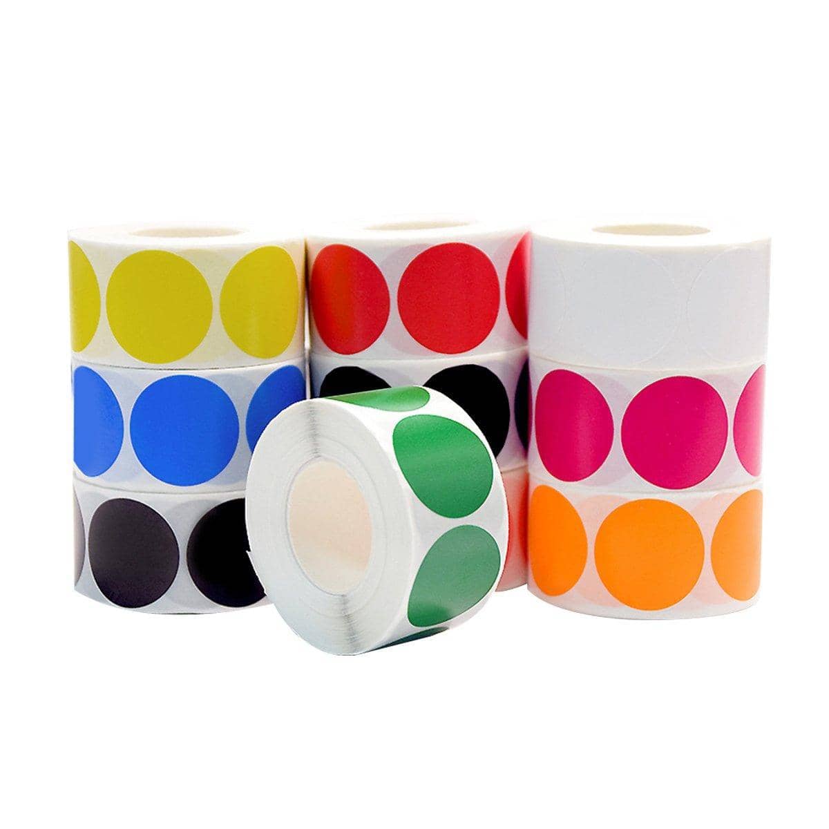 Polka Dot Round Seal Stickers, 8 Rolls of 500 - Pink - view 3