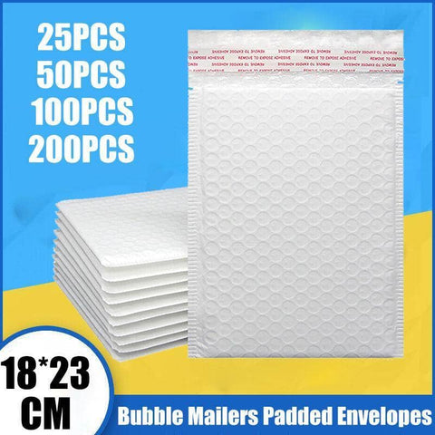 Poly Bubble Mailers, 18 x 23 cm White Padded Envelopes - Pack of 50 - view 2