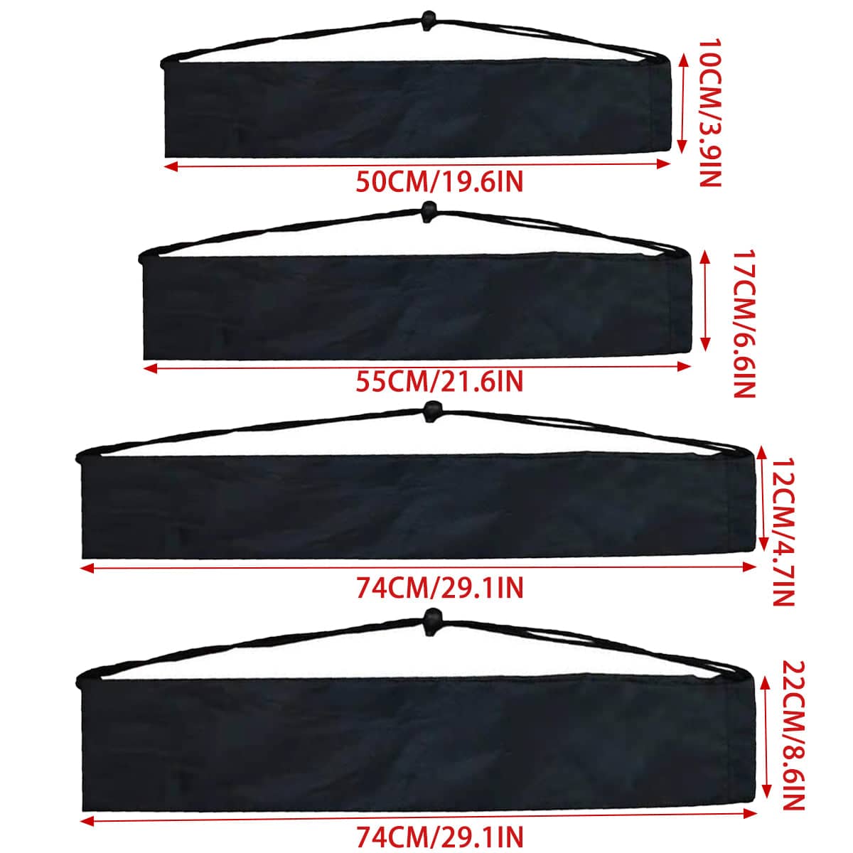 Polyester Drawstring Storage Bags for Tripod and Lamp Stands, Pack of 5 - 50 x 10 cm - view 4