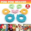 Pom Pom Maker Kit, 8 Pieces, 3.5 cm, 5.5 cm, 7 cm and 9 cm