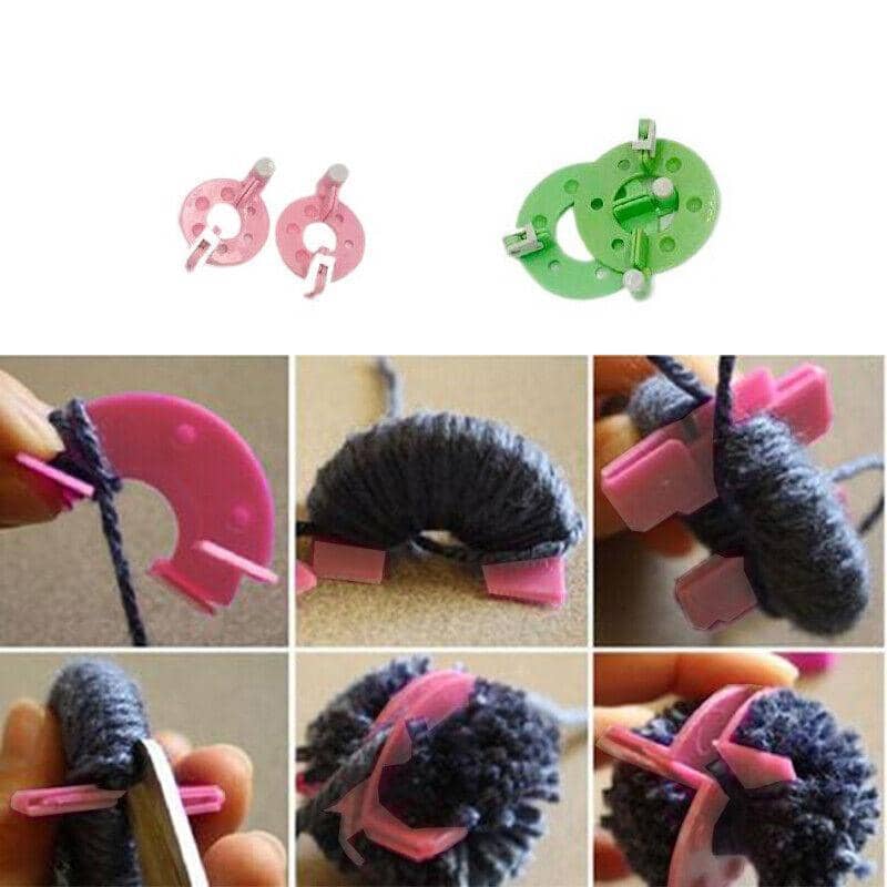 Pom Pom Maker Kit, 8 Pieces, 3.5 cm, 5.5 cm, 7 cm and 9 cm - view 4