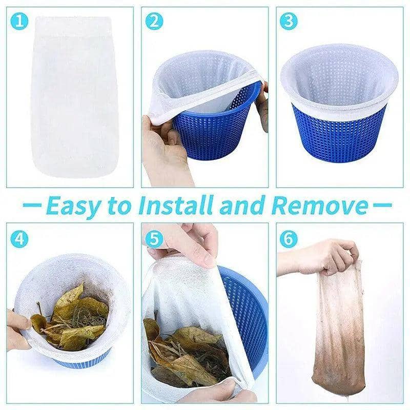 Pool Skimmer Socks for Filter Baskets Debris Net Bags - Pack of 5 - view 5