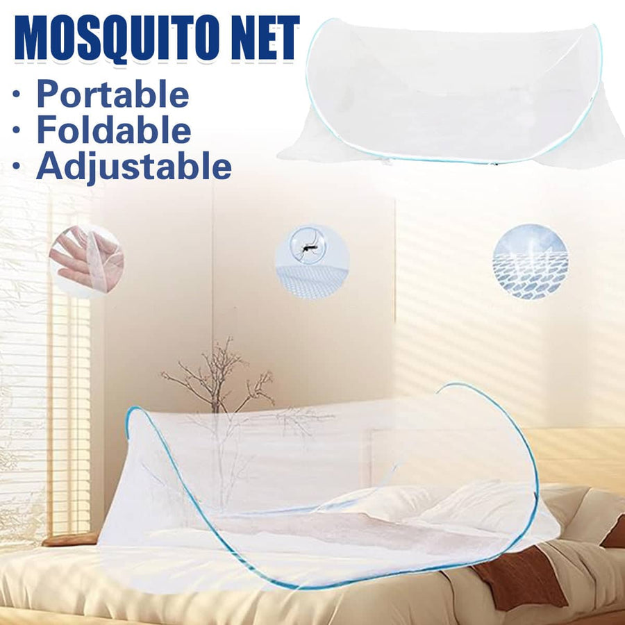 Pop up Mosquito Net, Foldable Portable Travel Bed Net, Adjustable 130-200 cm Long