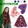 Poppy Print Scarf in Voile, 180 x 90 cm - White - view 2