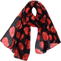 Poppy Print Scarf in Voile, 180 x 90 cm - White - view 4