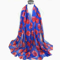 Poppy Print Scarf in Voile, 180 x 90 cm - White - view 5