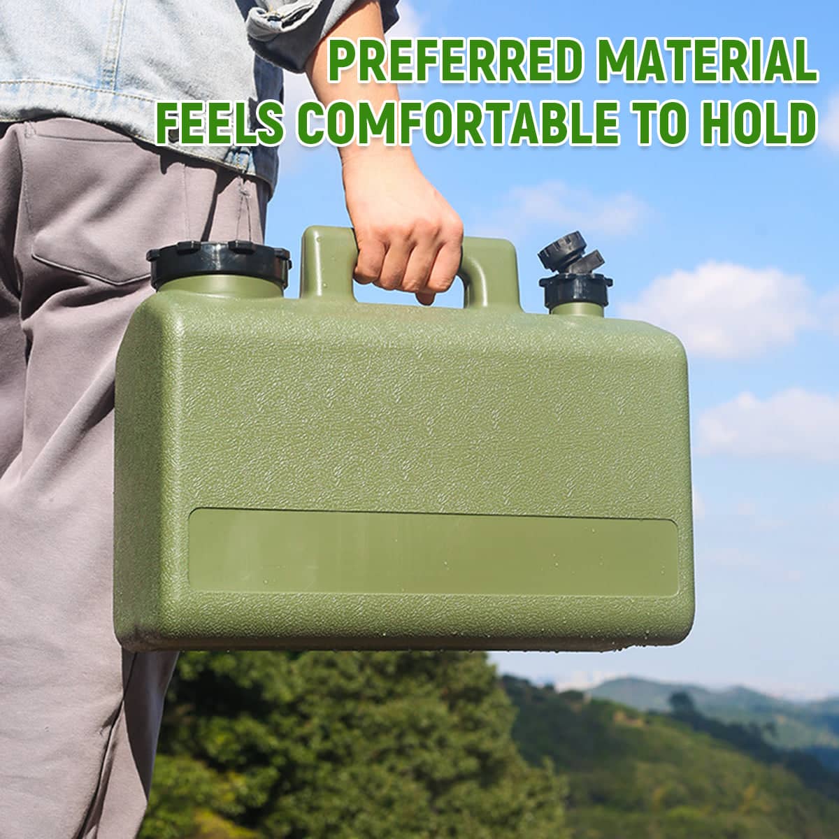 Portable 20L Water Tank Container with Tap Camping Car Outdoor Storage - Khaki - view 5