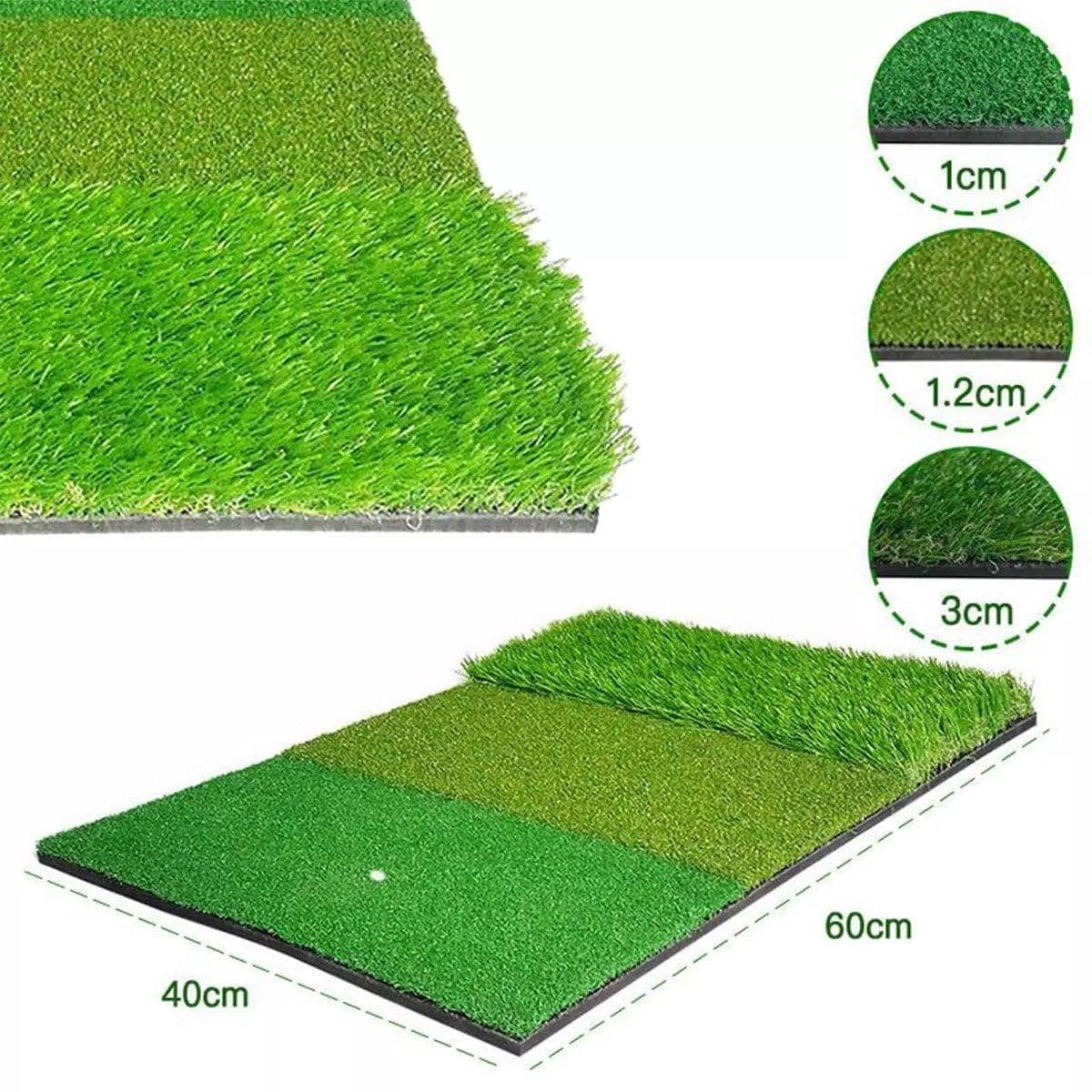 Portable 3-In-1 Golf Training Mat for Driving, Chipping and Putting - view 3