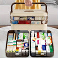 Portable 3 Layer First Aid Storage Box with Six Buckles and Handle - view 5