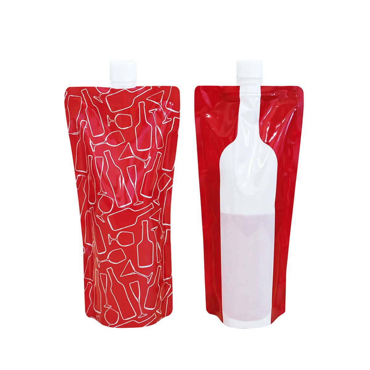 Portable 750ml Wine Spout Pouches - 20 Pack, Foldable - view 2