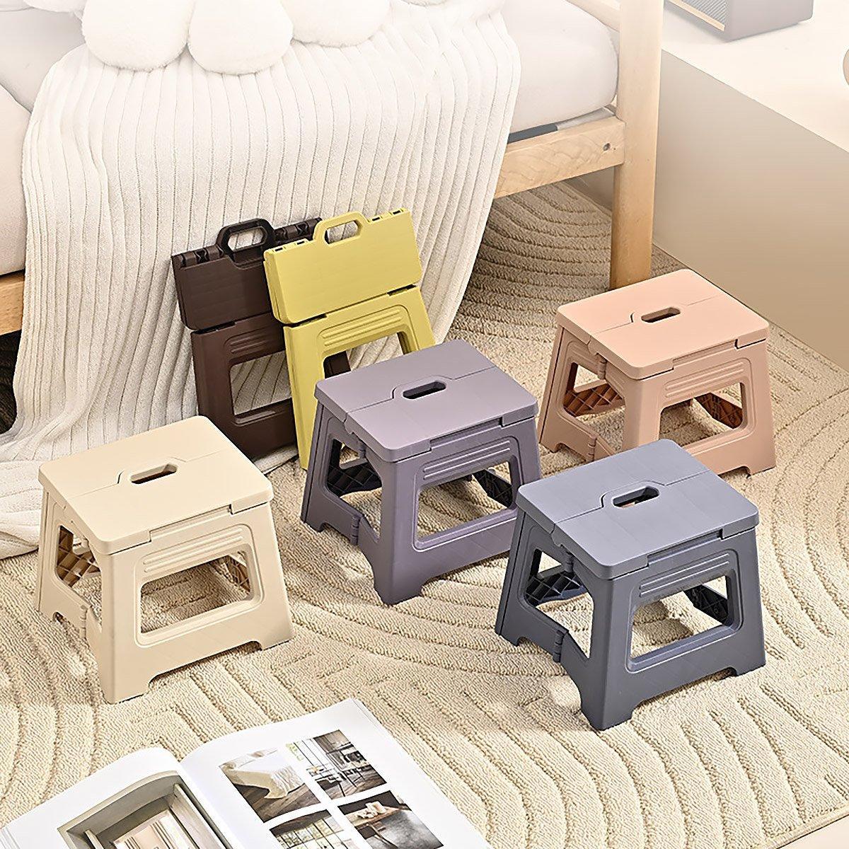 Portable Adjustable Folding Plastic Stool Retractable Fishing Chair - White - view 11