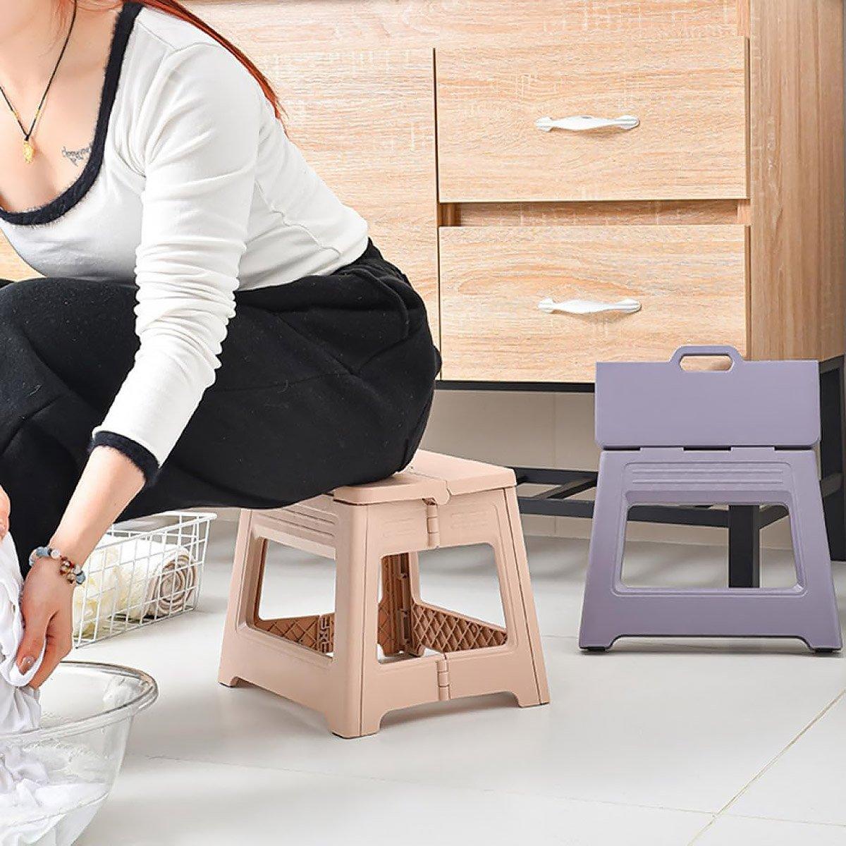 Portable Adjustable Folding Plastic Stool Retractable Fishing Chair - White - view 7