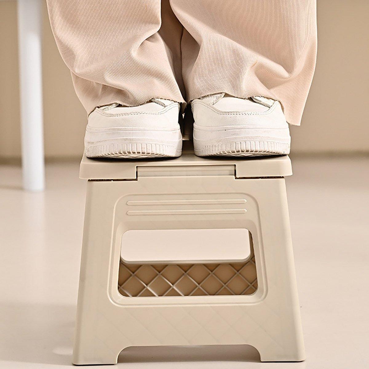 Portable Adjustable Folding Plastic Stool Retractable Fishing Chair - White - view 8