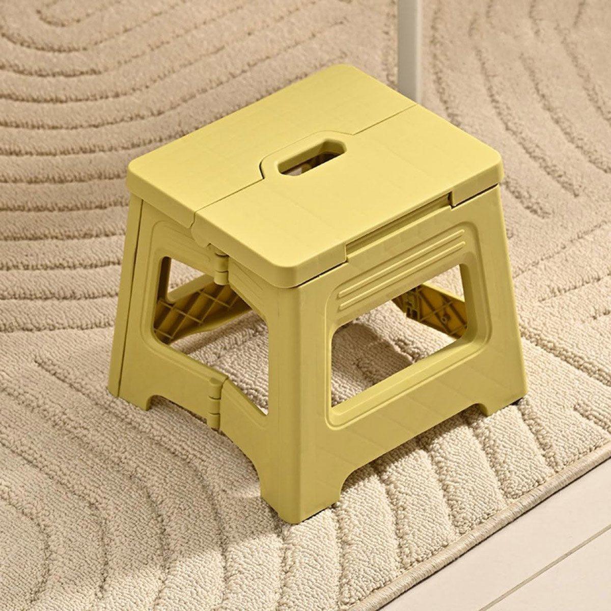 Portable Adjustable Folding Plastic Stool Retractable Fishing Chair - Yellow - view 17