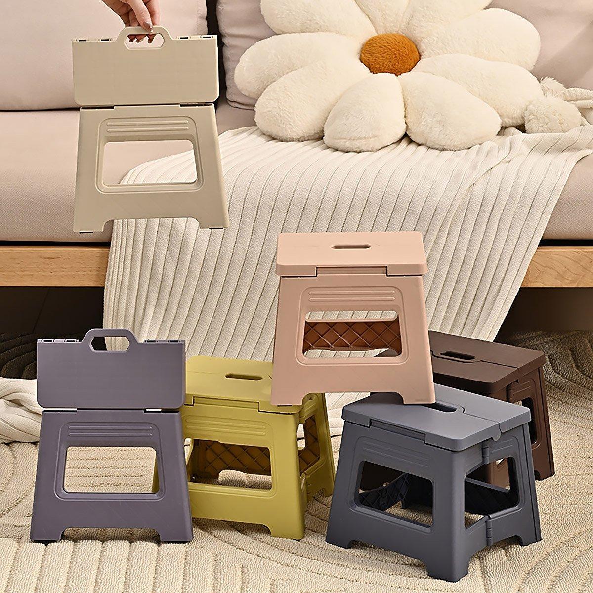 Portable Adjustable Folding Plastic Stool Retractable Fishing Chair - Yellow - view 9