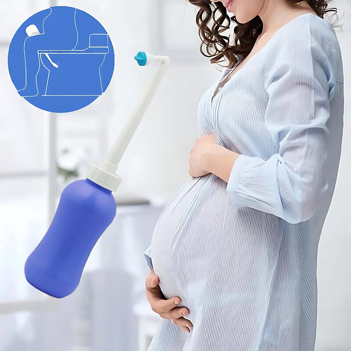 Portable Bidet Sprayer Peri Bottle, 450 ml Hygiene Care for Toilet and Shower - view 3