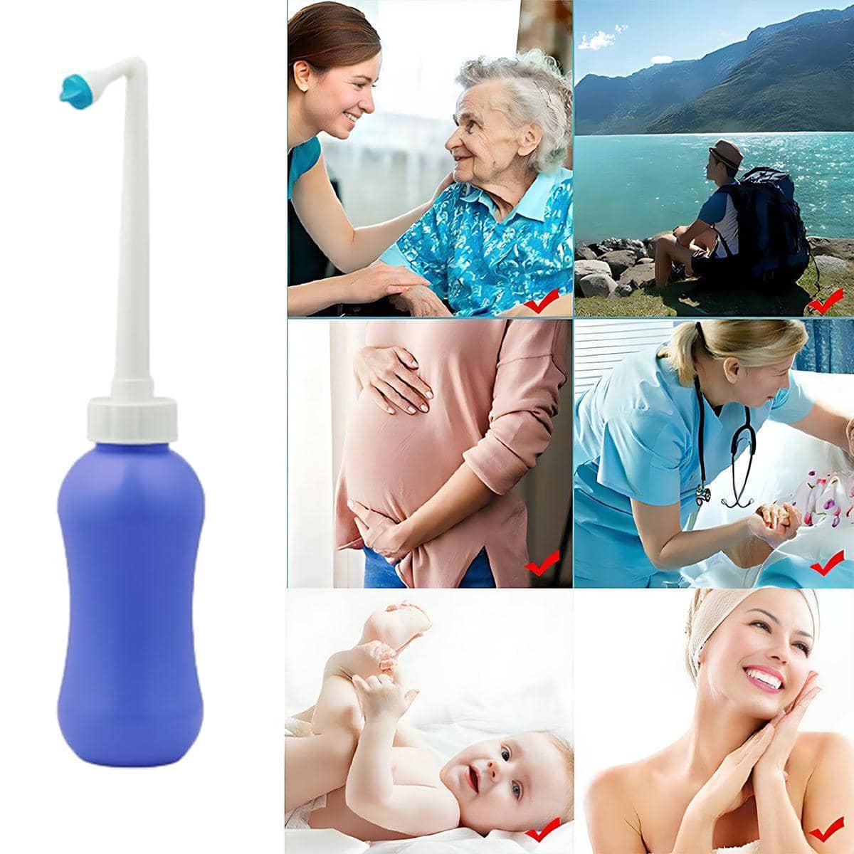 Portable Bidet Sprayer Peri Bottle, 450 ml Hygiene Care for Toilet and Shower - view 4