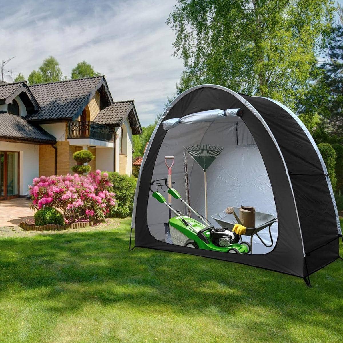 Portable Bike Tent Shelter, Waterproof - Black, 200 x 80 x 165 cm - view 5