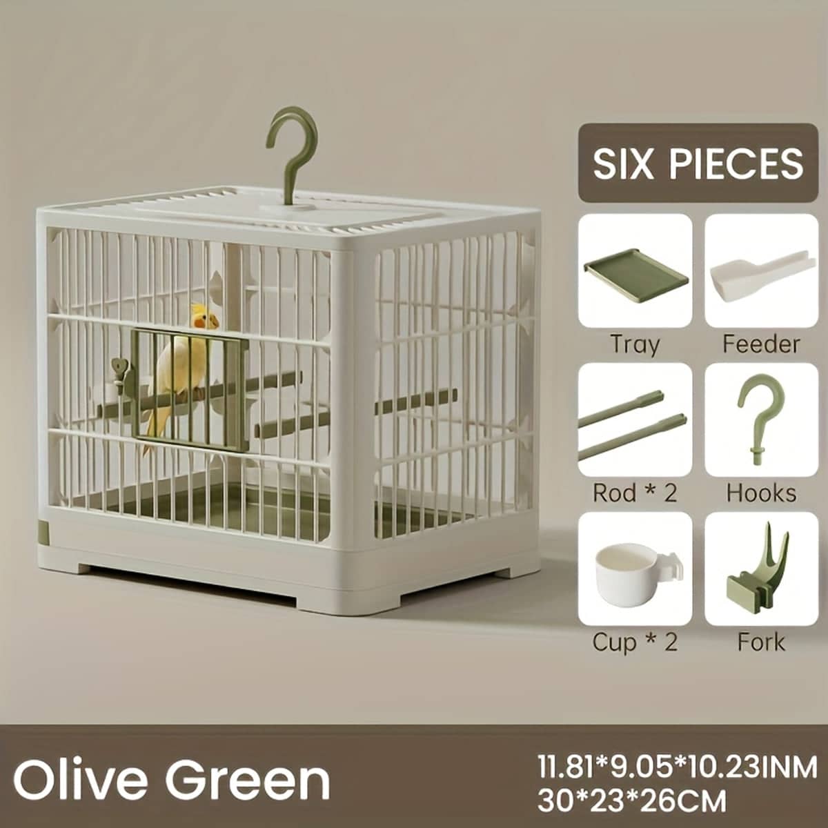Portable Bird Cage Travel Carrier with Handle for Parakeets and Cockatiels - view 4