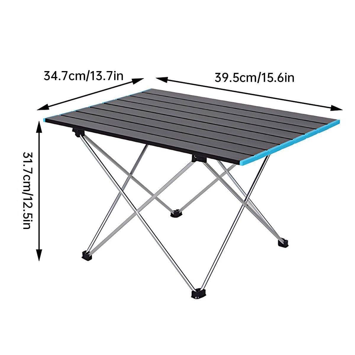 Portable Black Aluminium Folding Camping Table with Carry Bag - view 3