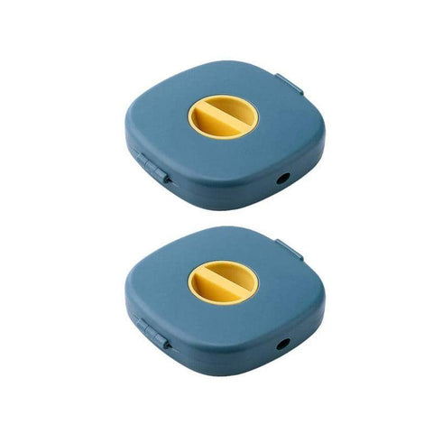 Portable Cable Organiser Box, Cable Winder Storage Case - Pack of 2, Blue