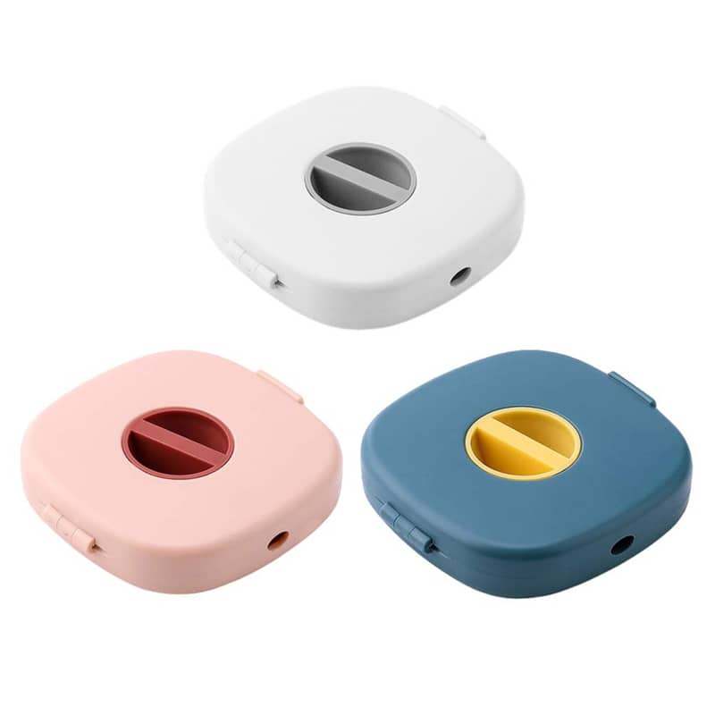 Portable Cable Organiser Box, Cable Winder Storage Case - Pack of 2, Pink and Blue - view 3