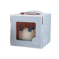 Portable Cake Boxes with Window and Handle, Pack of 30 - Light Blue, 8 Inch (26 x 26 x 15.5 cm)
