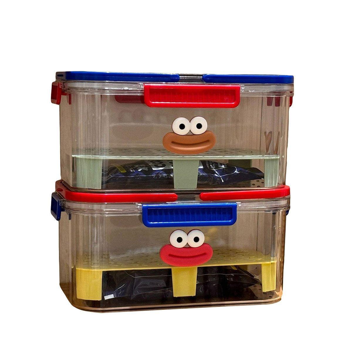 Portable Clear Picnic Food Storage Box with Snap-Lock Latches - Green - view 3