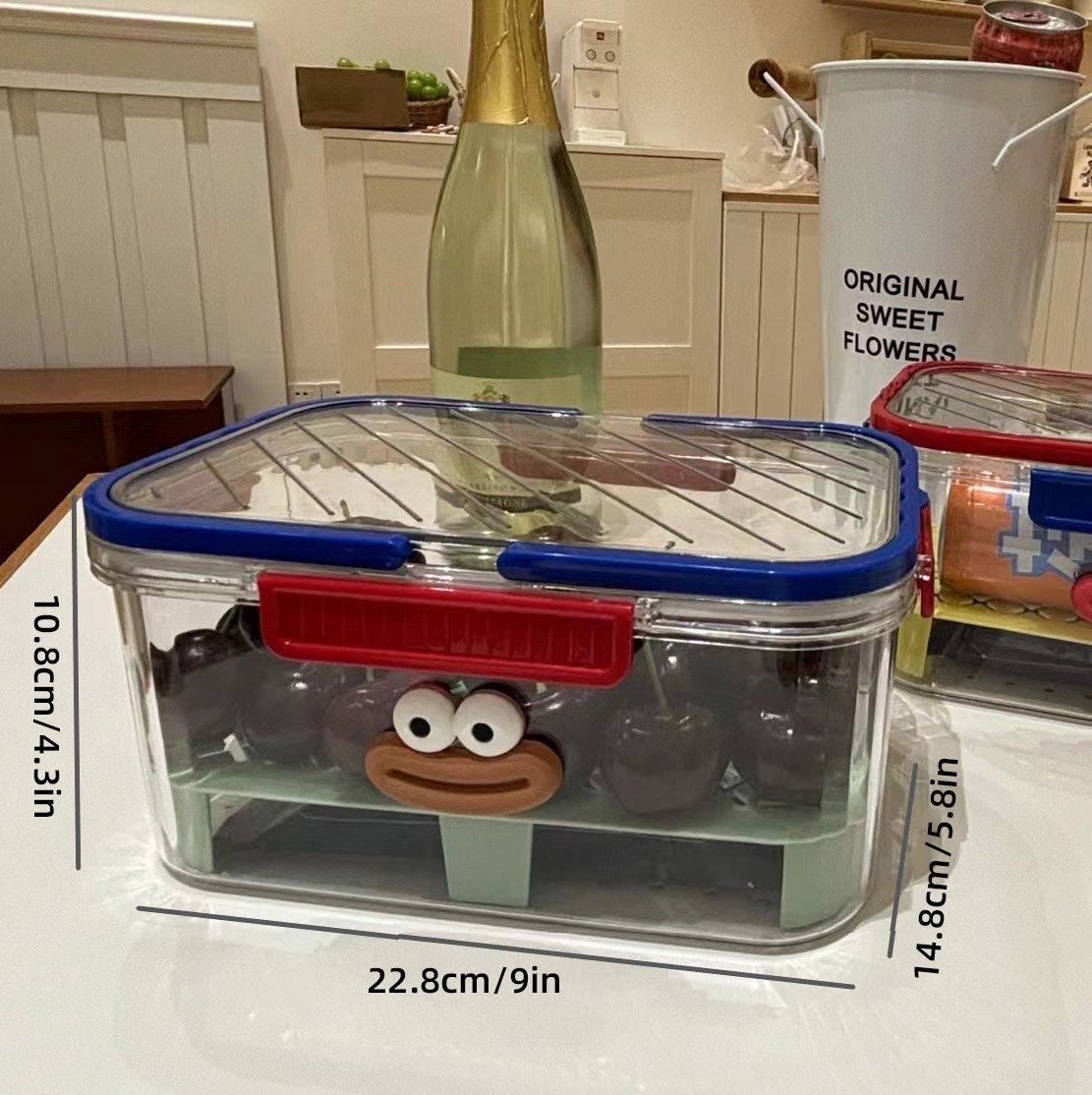 Portable Clear Picnic Food Storage Box with Snap-Lock Latches - Green - view 4