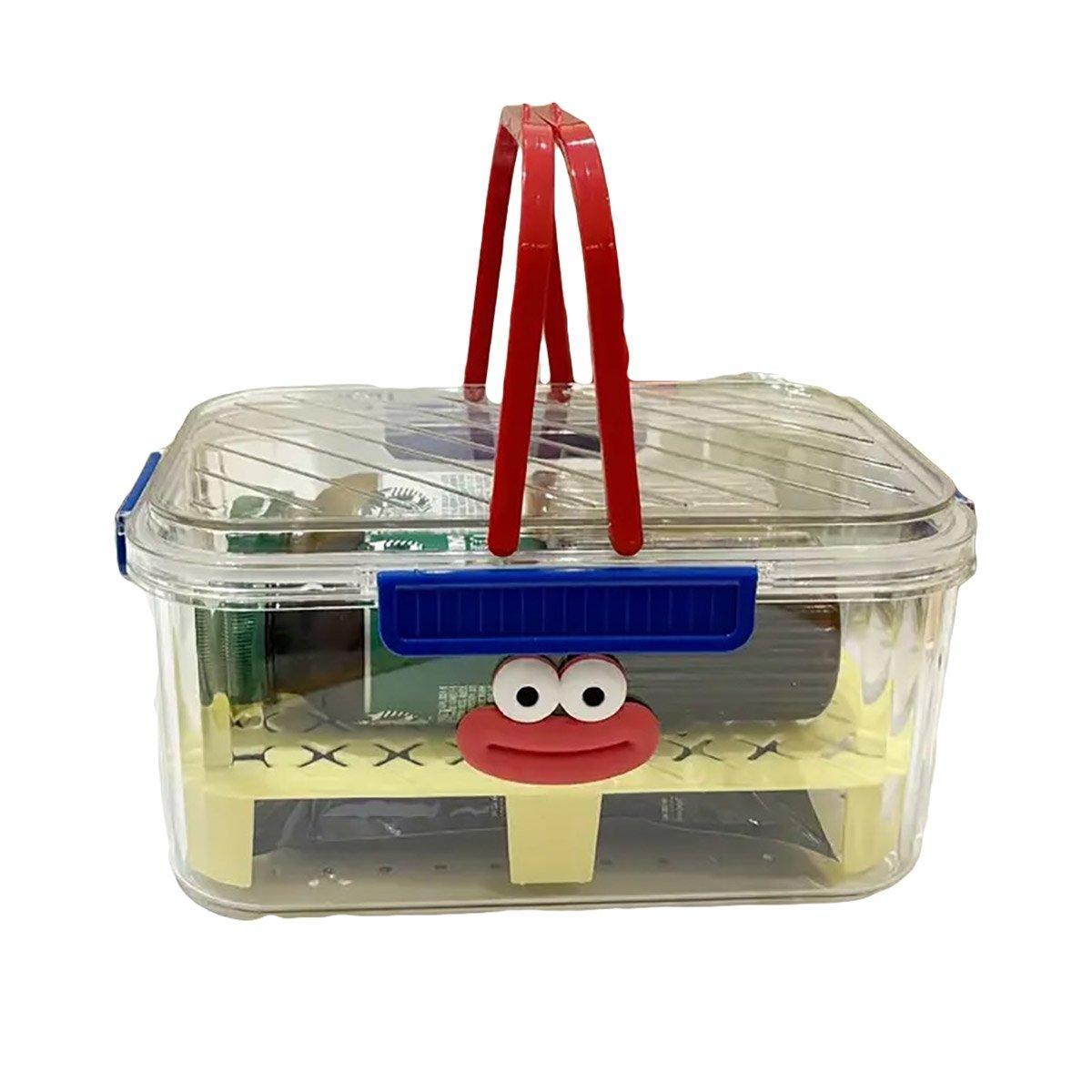 Portable Clear Picnic Food Storage Box with Snap-Lock Latches - Yellow