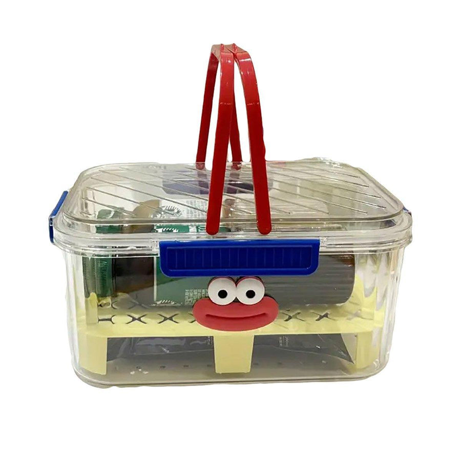 Portable Clear Picnic Food Storage Box with Snap-Lock Latches - Yellow