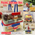 Portable Clear Picnic Food Storage Box with Snap-Lock Latches - Yellow - view 2