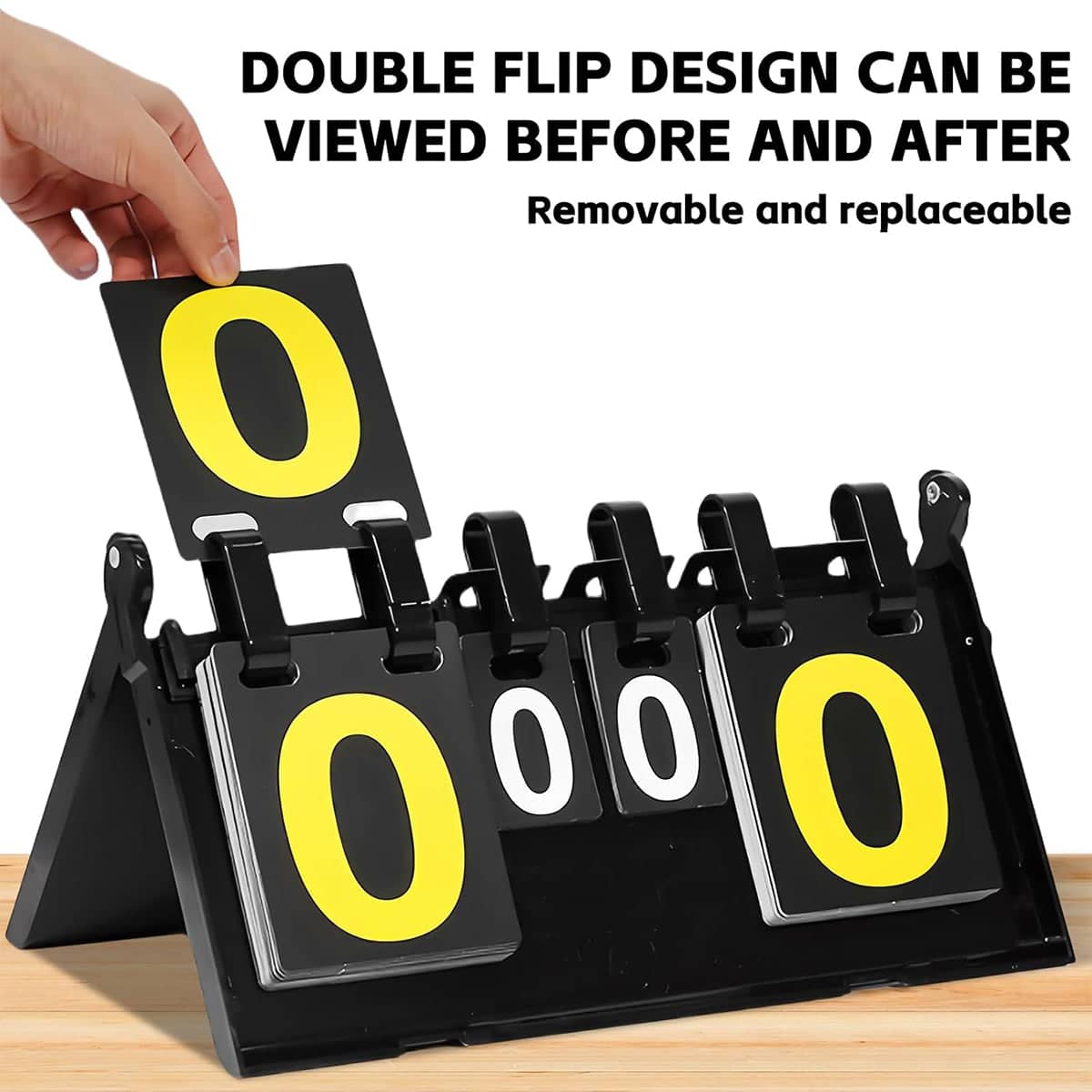 Portable Competition Scoreboard for Basketball and Volleyball, Black - view 5