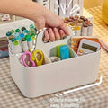 Portable Desktop Organiser Storage Box with 5 Compartments - White - view 5