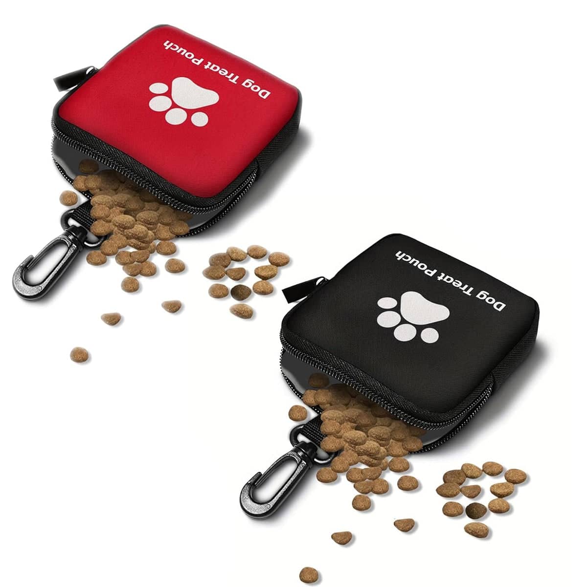 Portable Dog Treat Bag with Leak-Proof Zip Seal - Red - view 3
