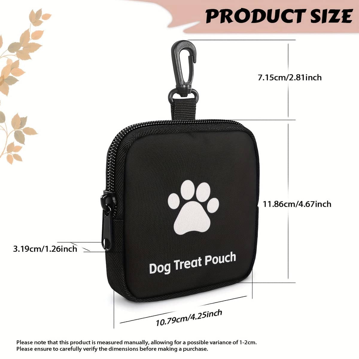 Portable Dog Treat Bag with Leak-Proof Zip Seal - Red - view 4