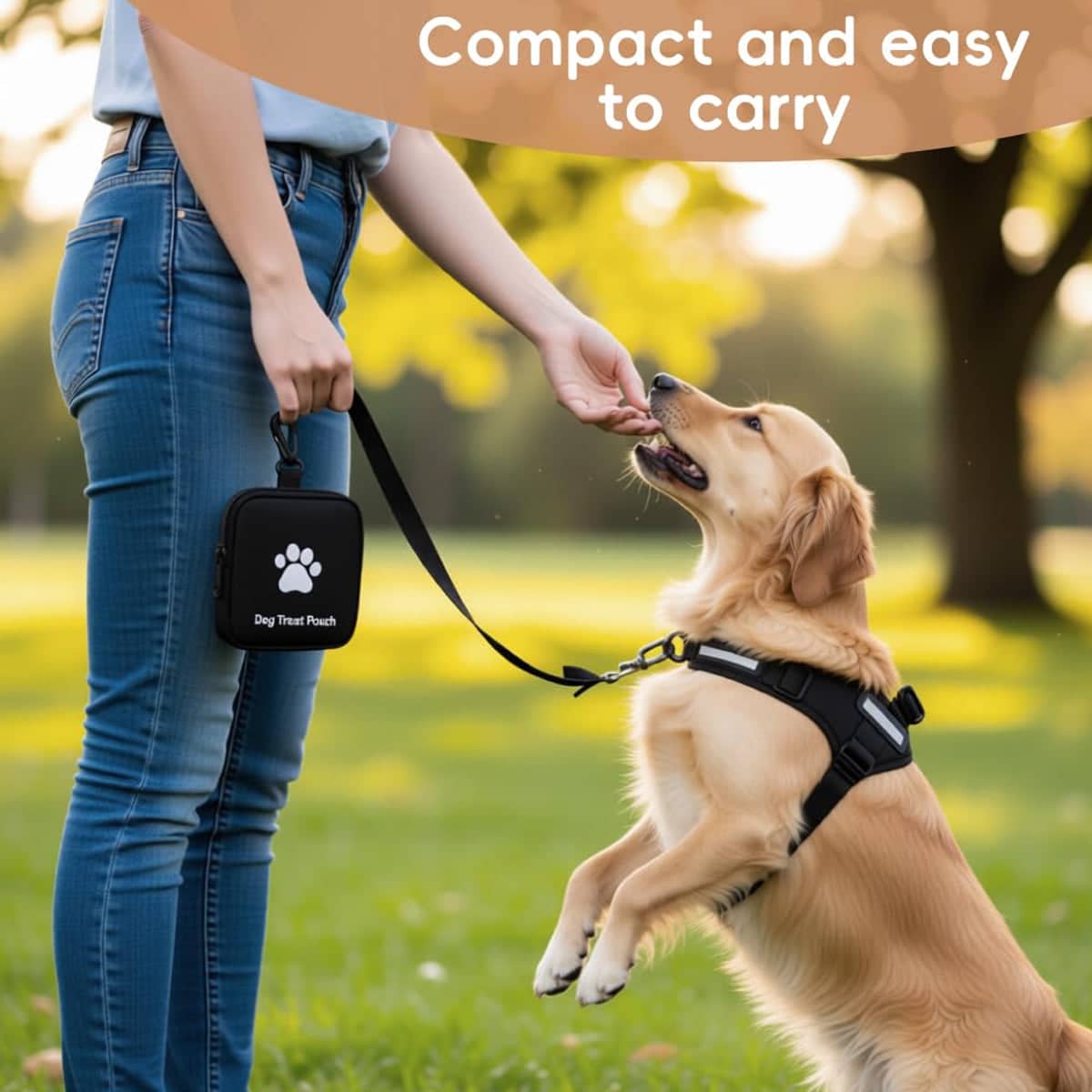 Portable Dog Treat Bag with Leak-Proof Zip Seal - Red - view 5