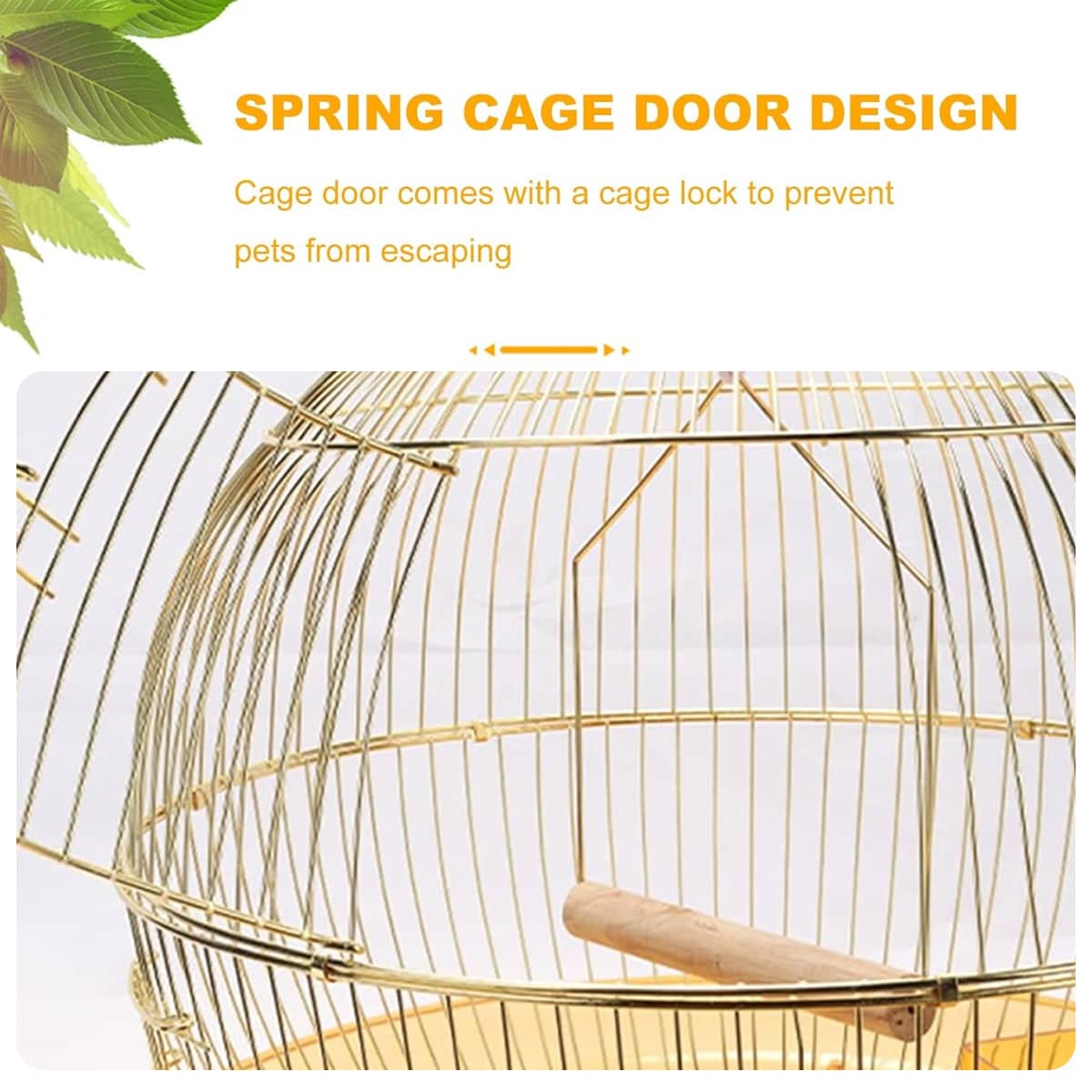 Portable Dome Bird Cage 40 cm Iron Wire with Hanging Hook and Tray for Small Birds - view 4