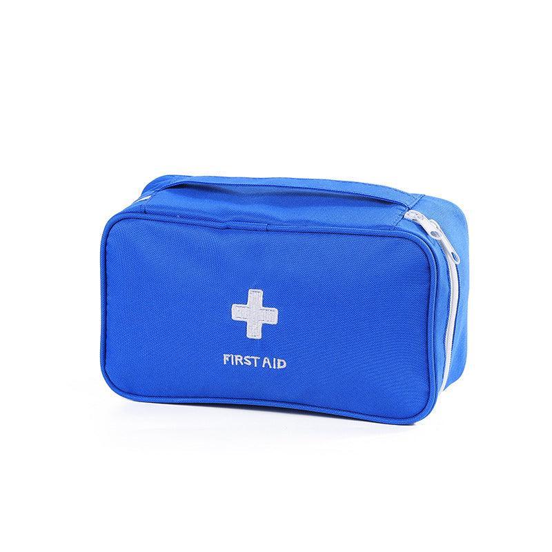 Portable Empty First Aid Bag for Camping and Travel - Blue