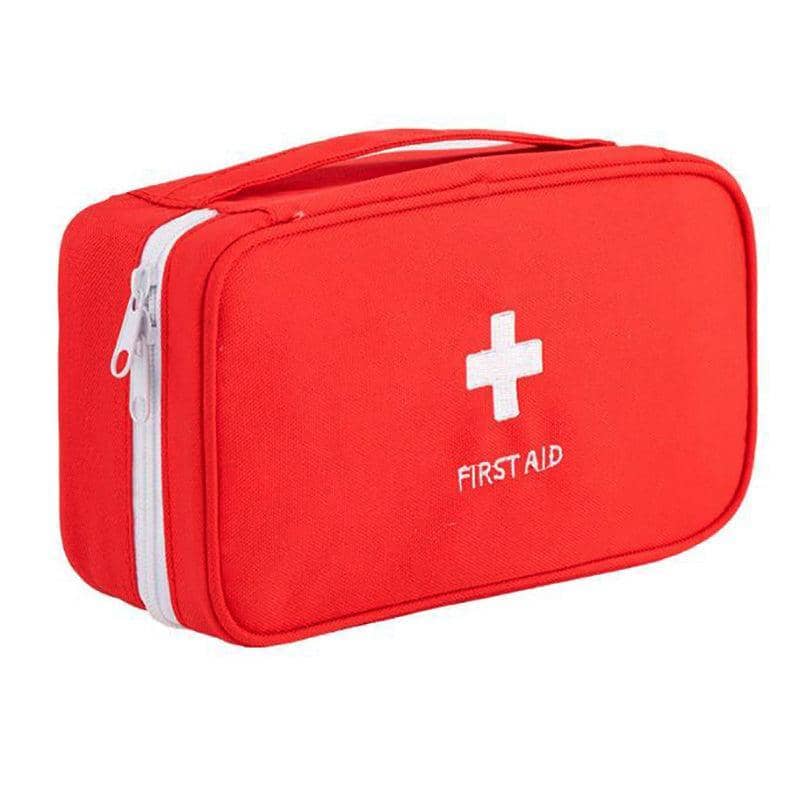 Portable Empty First Aid Bag for Camping and Travel - Red