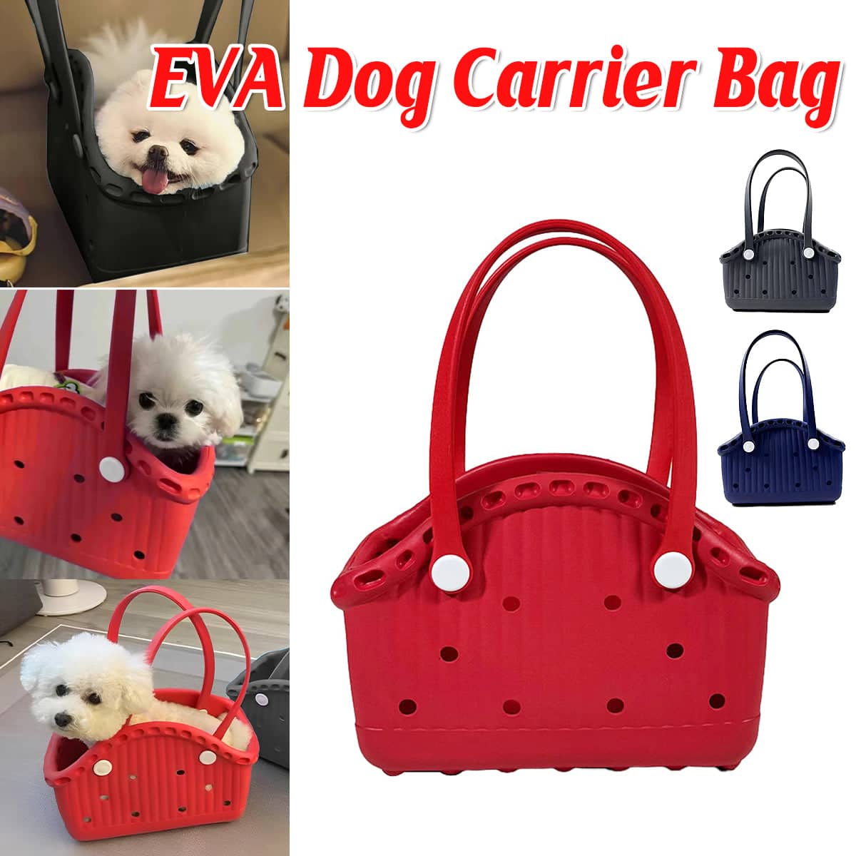 Portable EVA Pet Carrier Bag for Cats and Small Dogs - Dark Blue - view 2