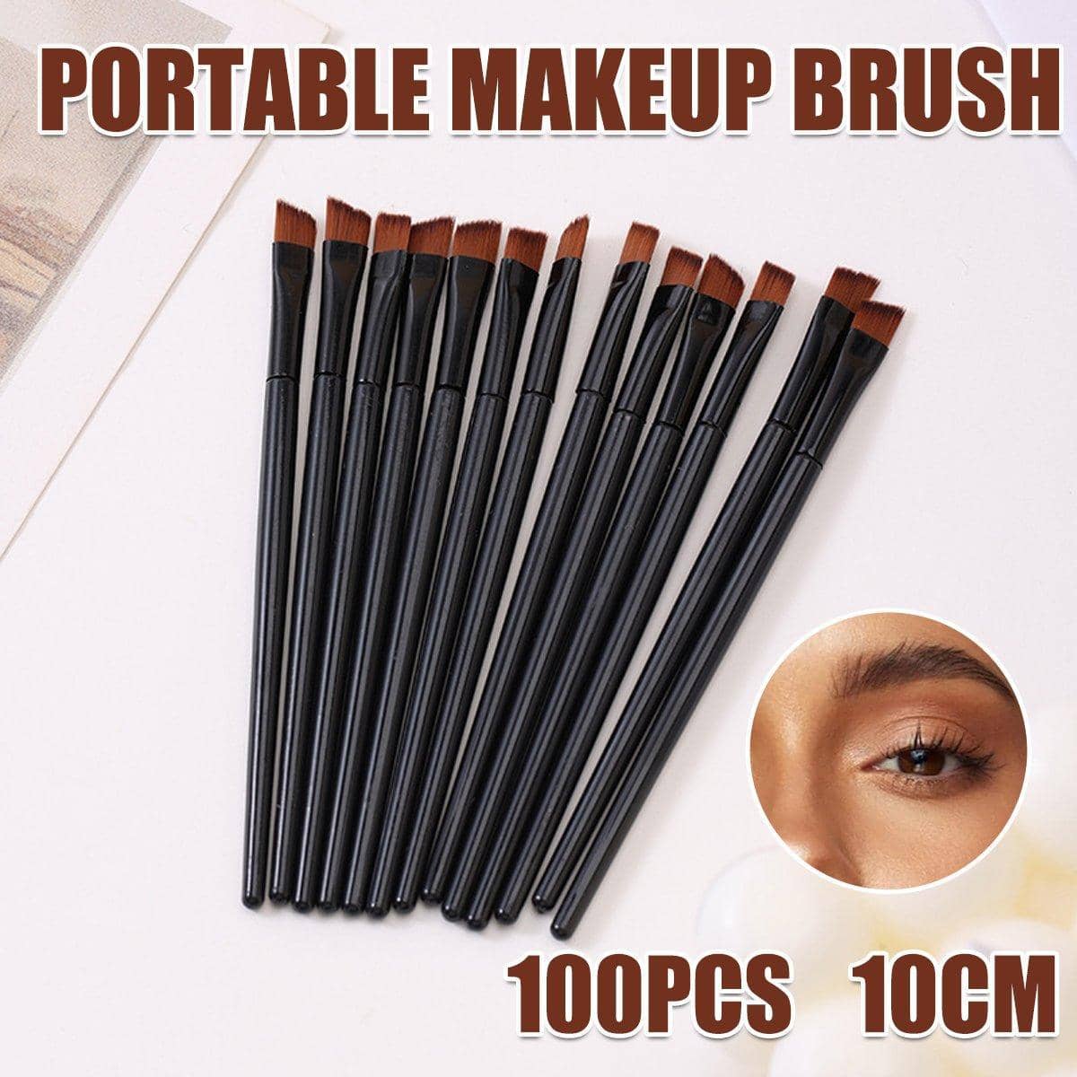 Portable Eyeshadow Blending Brushes 10 cm, Black - Pack of 100
