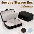 Portable Faux Leather Jewellery Box, Double-Layer Travel Organiser - Black - view 2