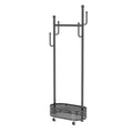 Portable Floor Standing Coat Rack with Wheels for Bedroom Clothes Storage - Black
